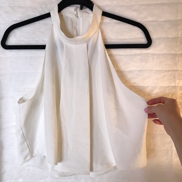 Tops - White high neck tank top blouse.